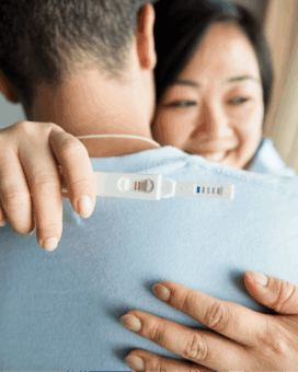 Blog 4 couple happy about pregnancy test result, fertility care services